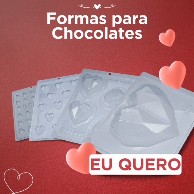 Formas para chocolate dia dos namorados