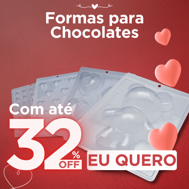 Formas para chocolate dia dos namorados