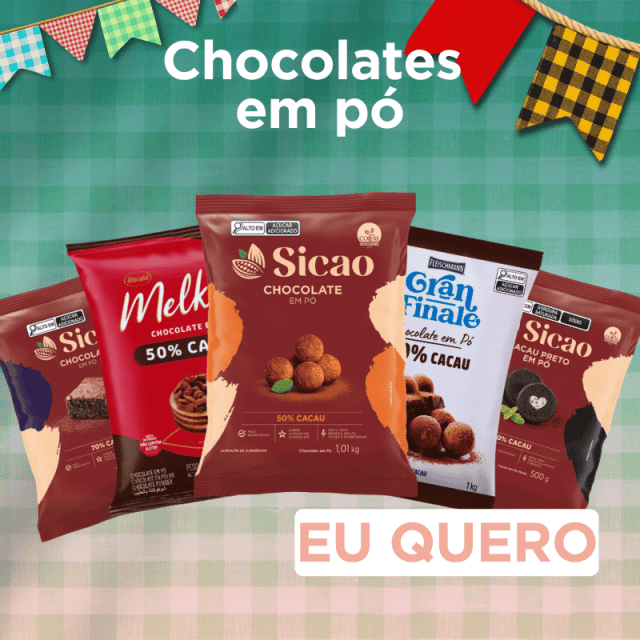 Chocolates em pó