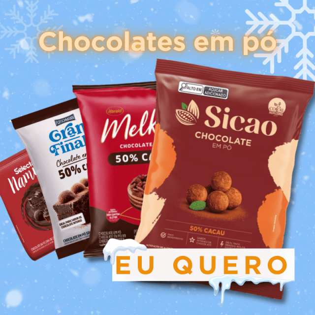 Chocolates em pó