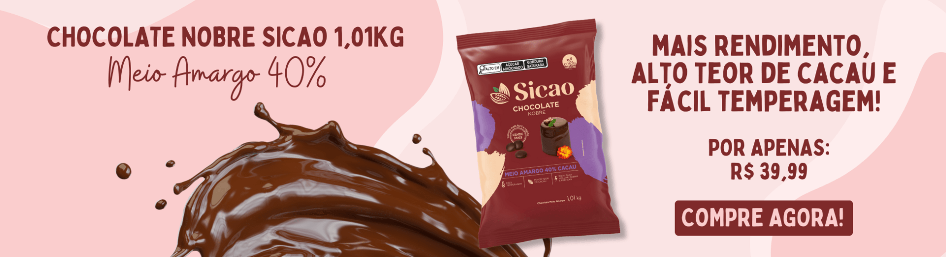 Chocolate Nobre Sicao 40% 1kg