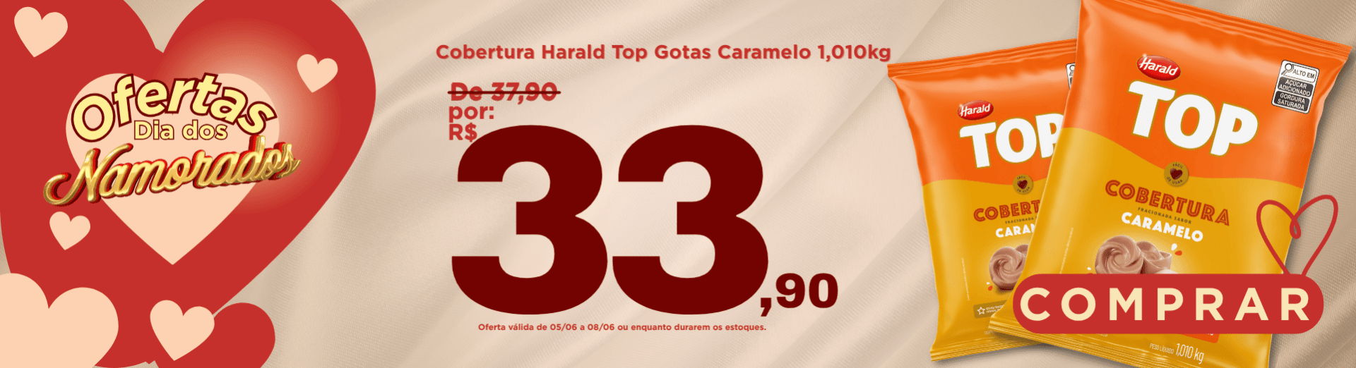 05 a 08/06 Cobertura Harald Top Gotas Caramelo 1,010kg