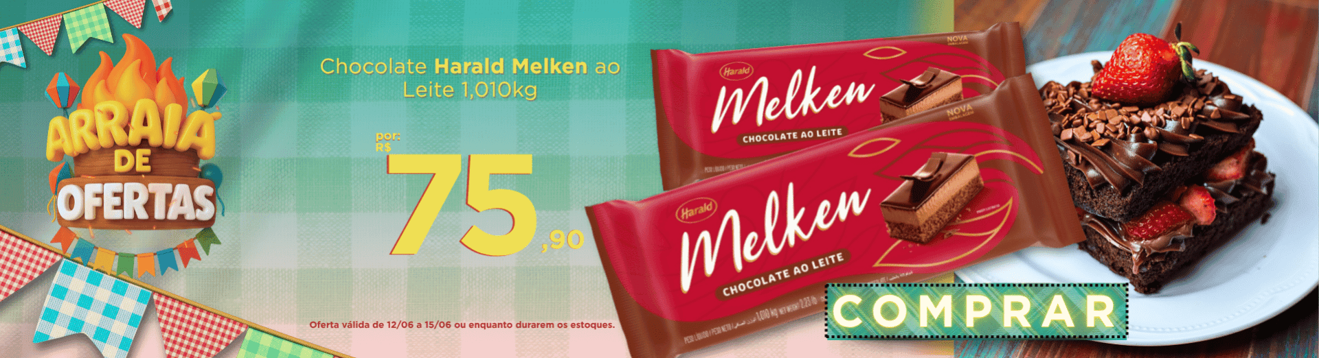 12 a 15/06 Chocolate Harald Melken ao Leite 1,010kg