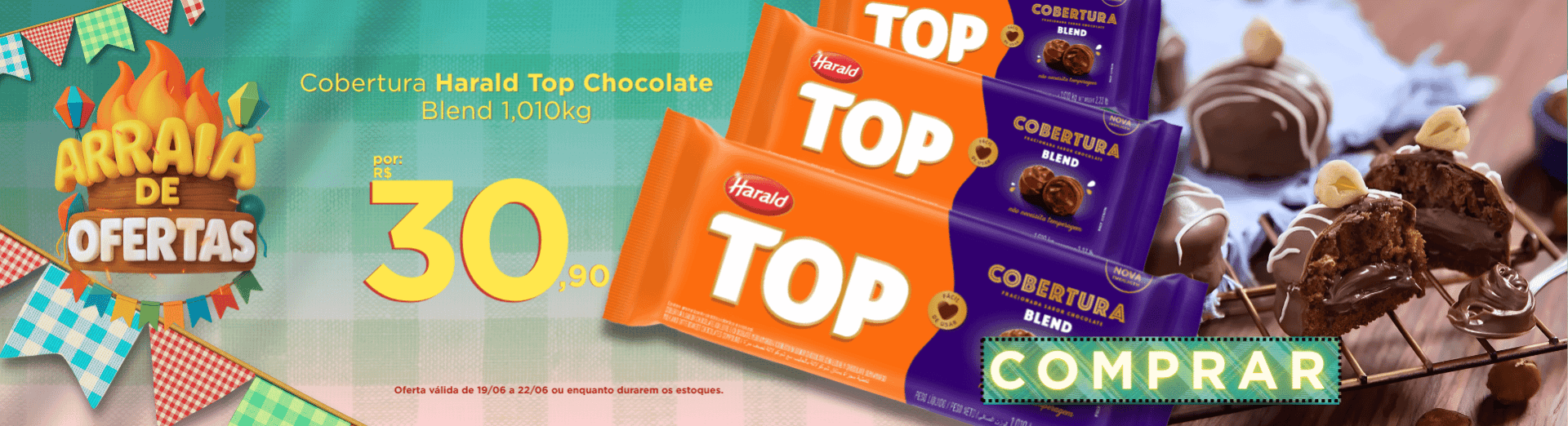 19 a 22/06 Cobertura Harald Top Chocolate Blend 1,010kg