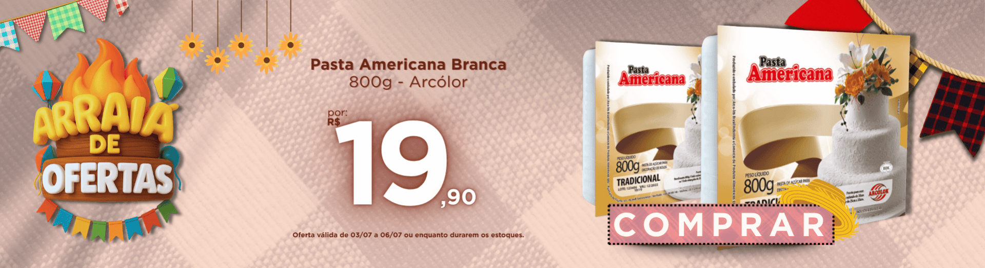 03 a 06/07 Pasta Americana Branca 800g - Arcólor