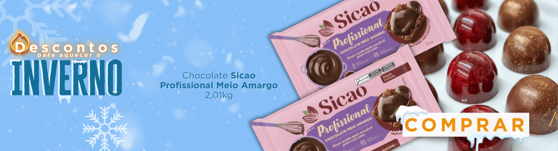 17 a 20/07 Chocolate Sicao Profissional Meio Amargo 2,01kg