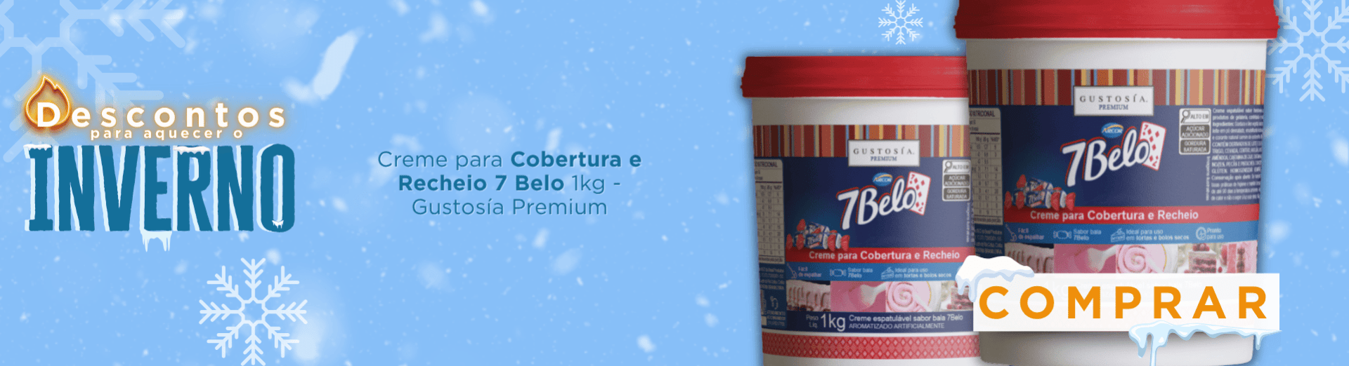 17 a 20/07 Creme para Cobertura e Recheio 7 Belo 1kg - Gustosía Premium