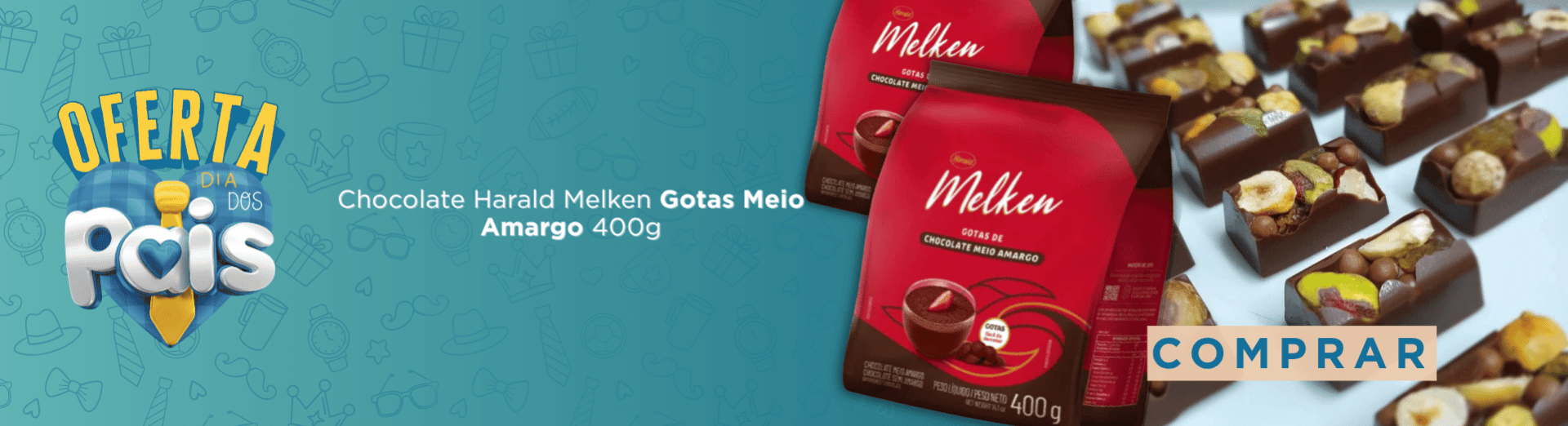 25 a 27/07 Chocolate Harald Melken Gotas Meio Amargo 400g