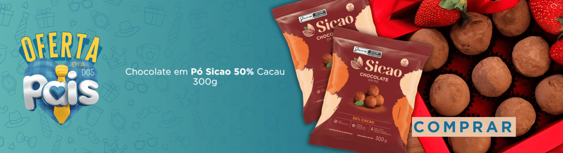25 a 27/07 Chocolate em Pó Sicao 50% Cacau 300g