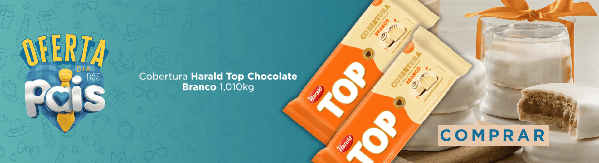 28 a 30/07 Cobertura Harald Top Chocolate Branco 1,010kg