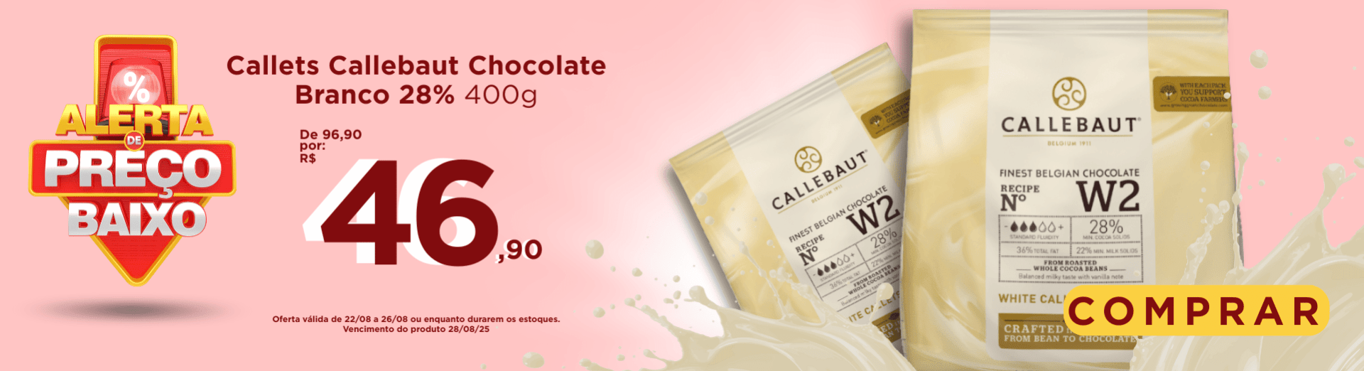 Callets Callebaut Chocolate Branco 28% 400g