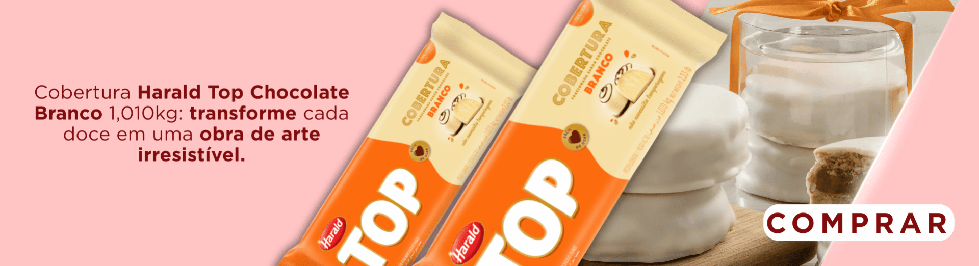 25 a 27/08 Cobertura Harald Top Chocolate Branco 1,010kg