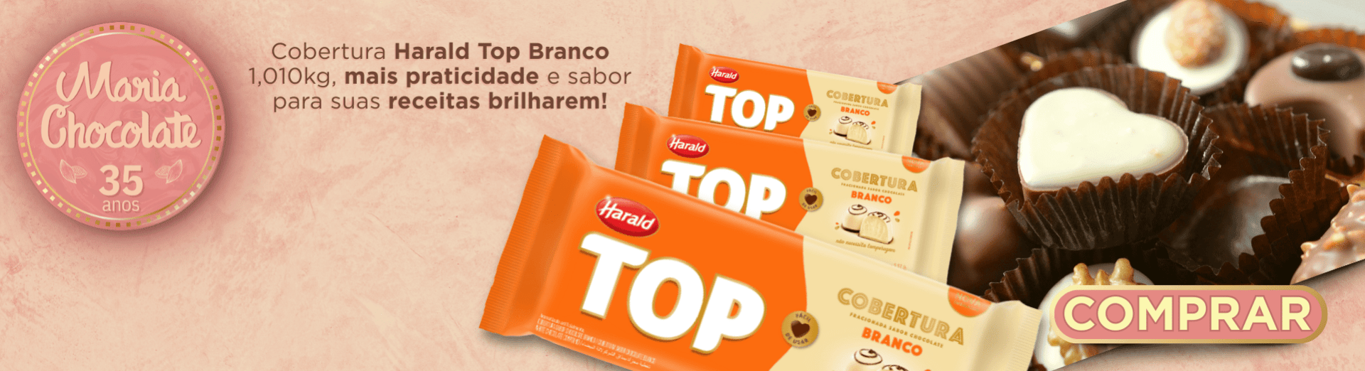 Cobertura Harald Top Chocolate Branco 1,010kg