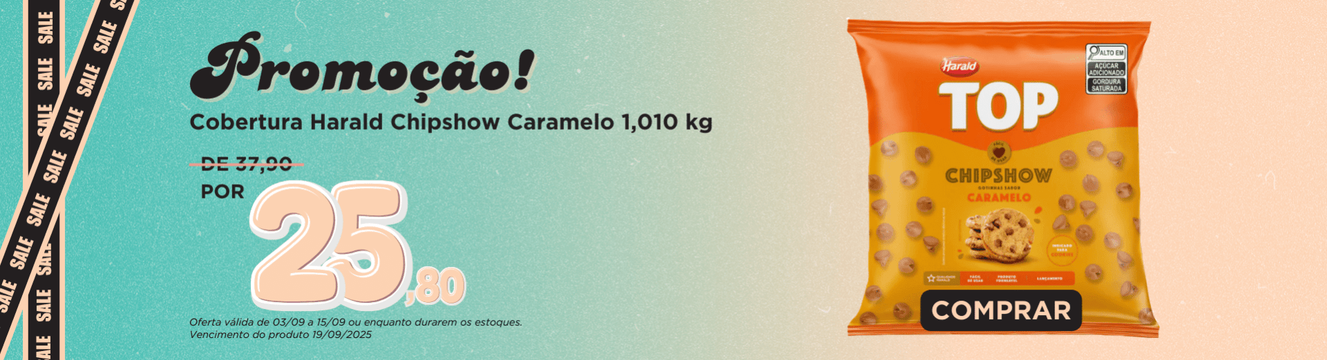 Cobertura Harald Top Gotas Chipshow Caramelo 1,010 kg