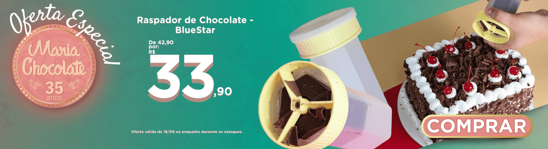 Oferta especial 18/09- Raspador de Chocolate - BlueStar