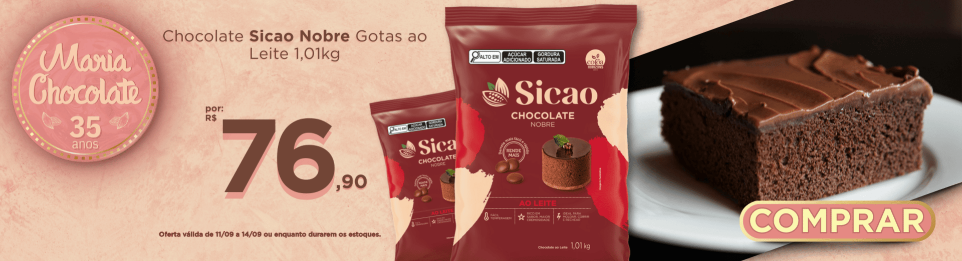 Chocolate Sicao Nobre Gotas ao Leite 1,01kg