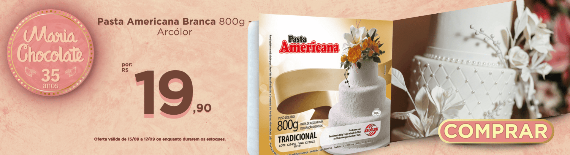 Pasta Americana Branca 800g - Arcólor