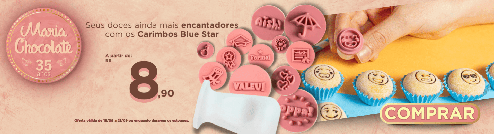 Carimbos para doce Blue star 