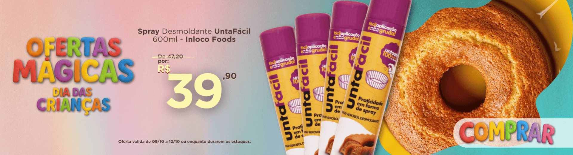 09 a 12/10 Spray Desmoldante UntaFácil 600ml - Inloco Foods