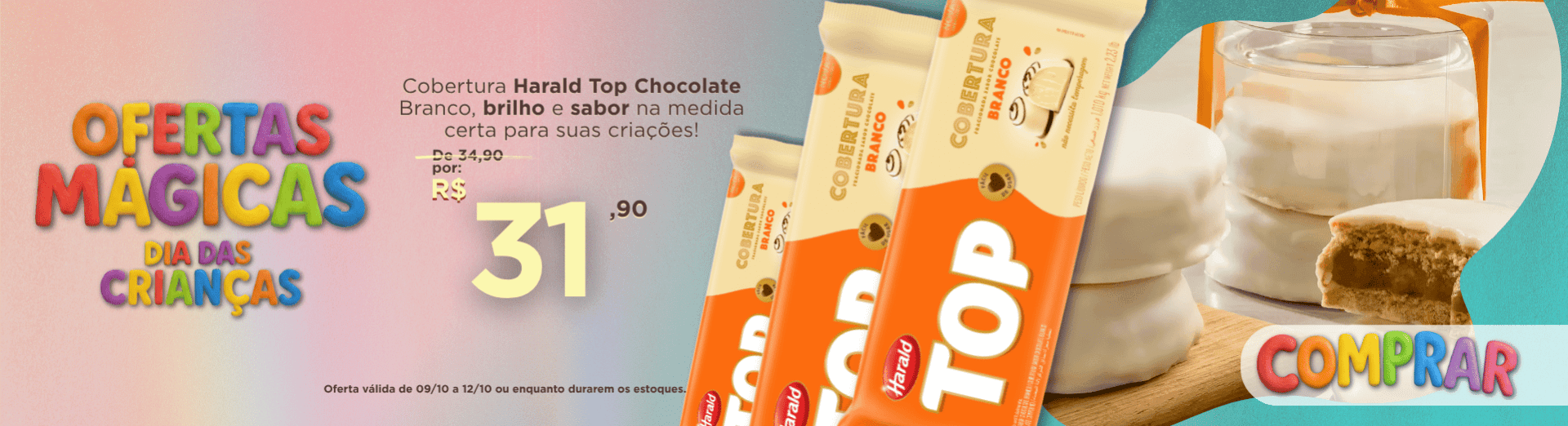 09 a 12/10 Cobertura Harald Top Chocolate Branco 1,010kg