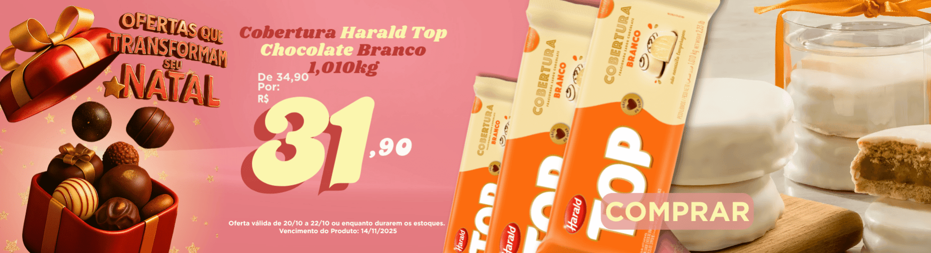 20 a 22/10 Cobertura Harald Top Chocolate Branco 1,010kg