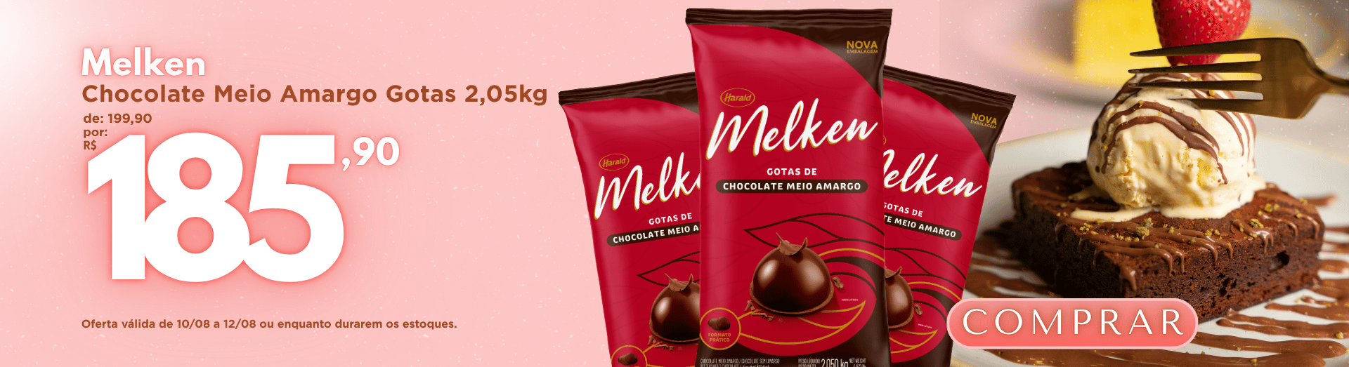 Chocolate Harald Melken Meio Amargo Gotas 2,05kg