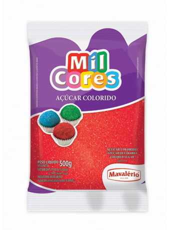 Açúcar Colorido Vermelho 500g - Mavalério 