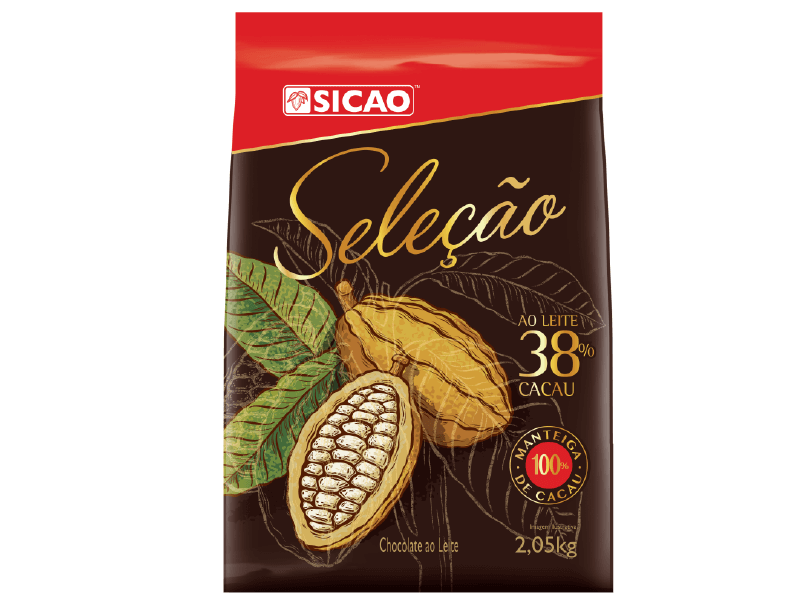 Chocolate Sicao Seleção Gotas ao Leite 38% 2,05kg