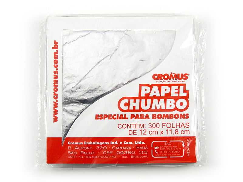 Papel Chumbo Prata 12x11,8 cm c/ 300 unidades - Cromus