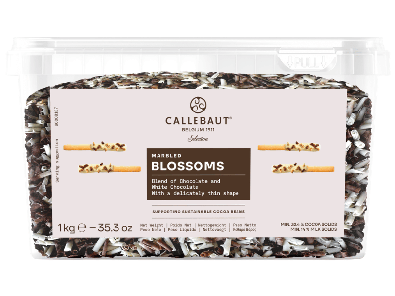 Blossoms Callebaut Selection Raspas de Chocolate Branco e Amargo 1kg