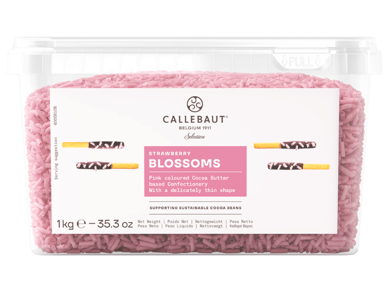 Blossoms Callebaut Selection Raspas de Chocolate Morango 1kg