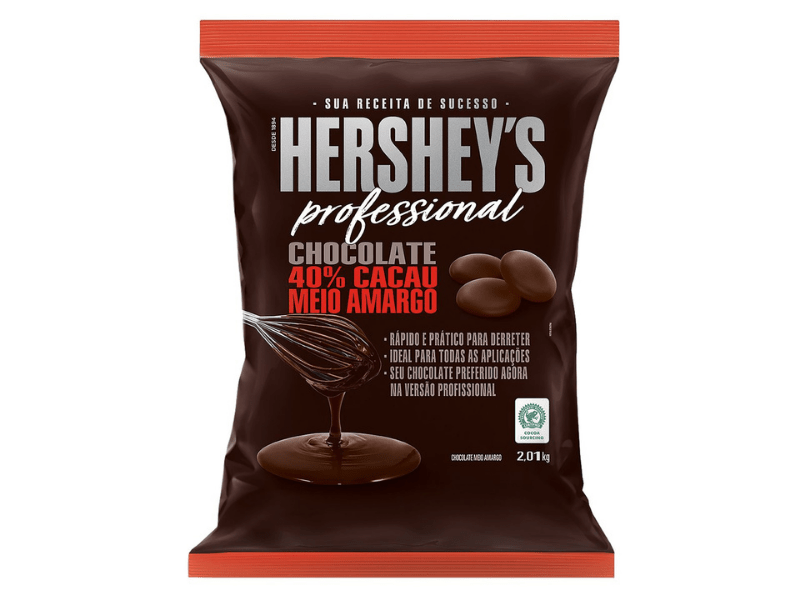 Chocolate Hershey's Gotas Meio Amargo 40% 2,01kg 