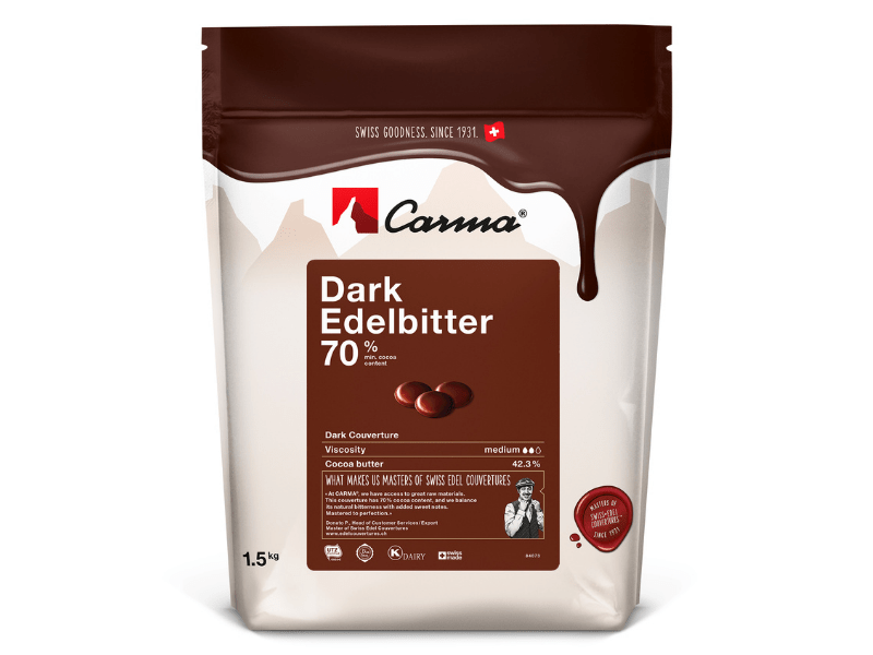 Callets Carma Chocolate Amargo Edelbitter 70% 1,5kg
