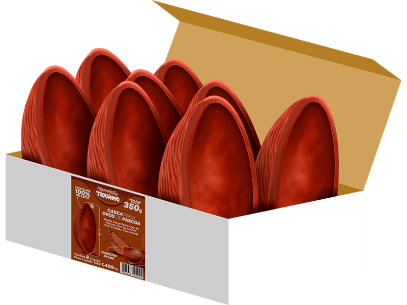 Casca para Ovo de Páscoa Chocolate ao Leite c/ 8 unidades 1,4kg