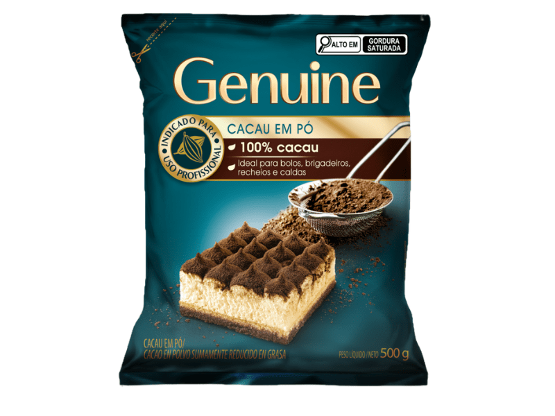 Chocolate em Pó Genuine Cargill 100% cacau 500g 