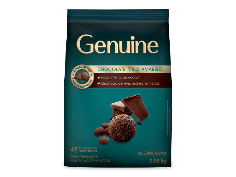 Chocolate Genuine Cargill Moedas Meio Amargo 2,05kg