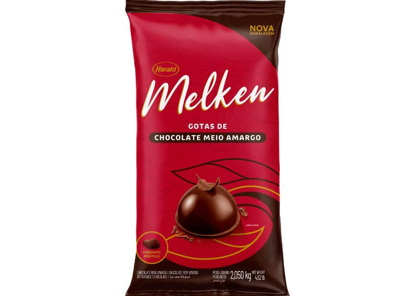 Chocolate Harald Melken Meio Amargo Gotas 2,05kg 