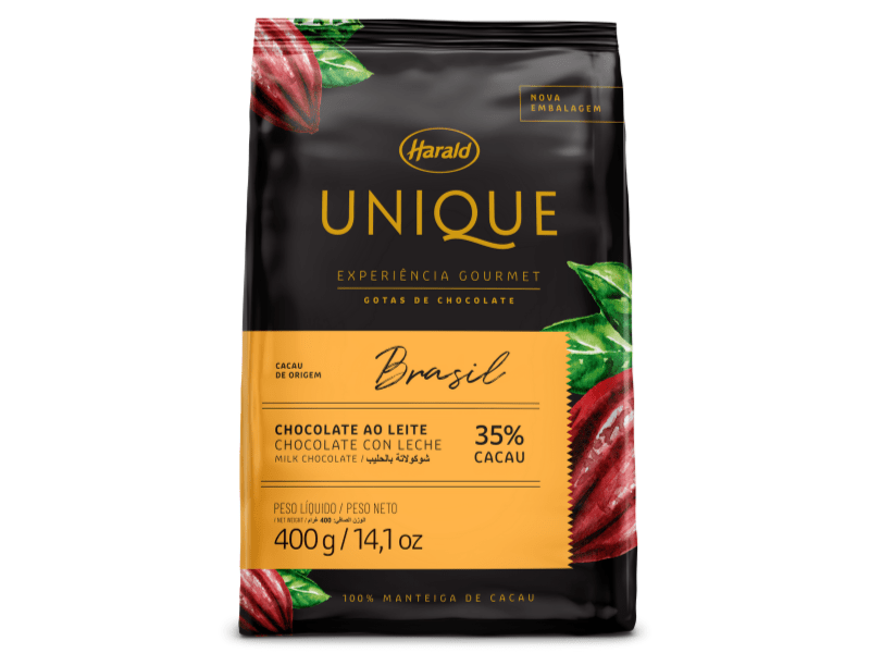 Chocolate Harald Unique Brasil Gotas ao Leite 35% 400g
