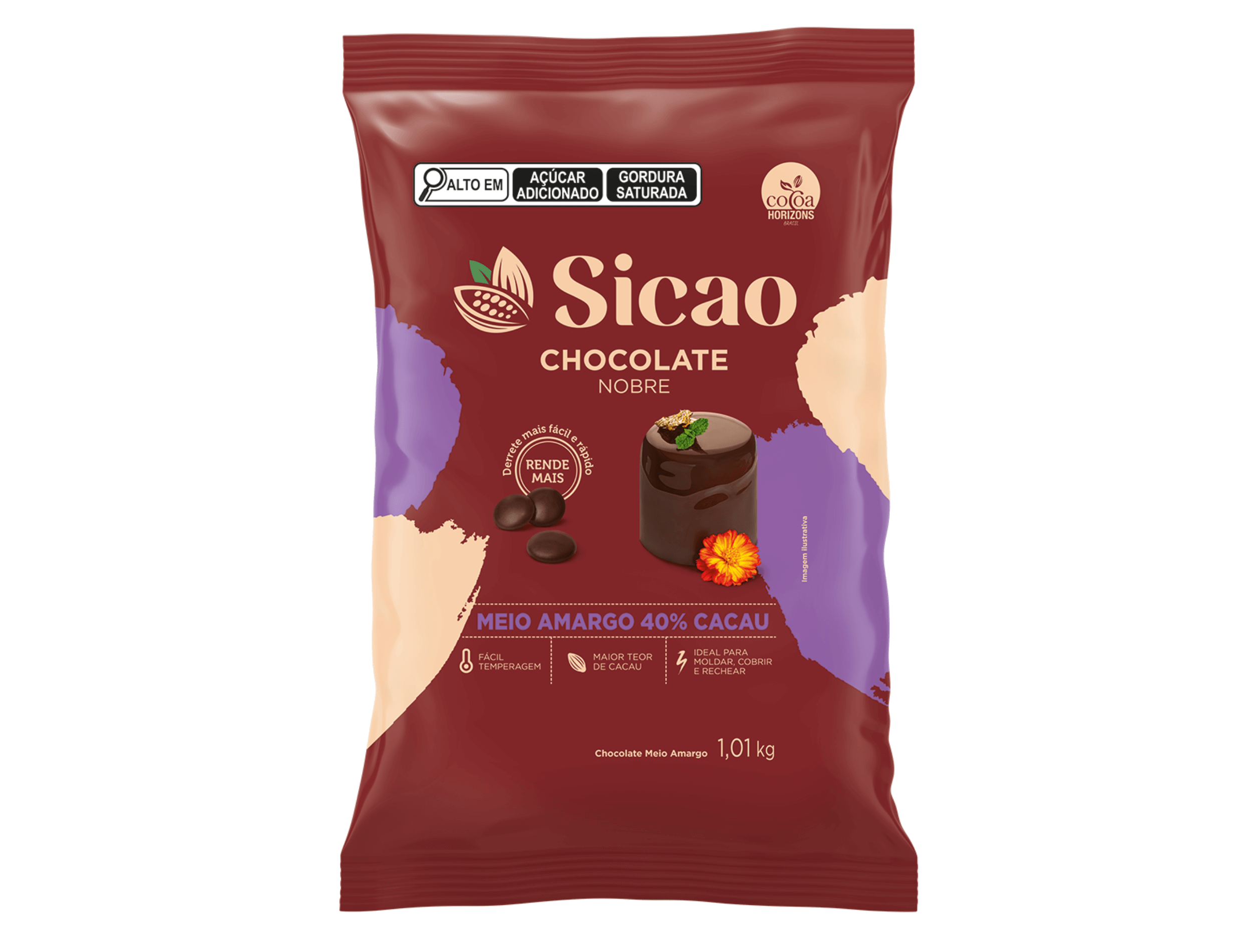 Chocolate Sicao Nobre Gotas Meio Amargo 40% 1,01kg
