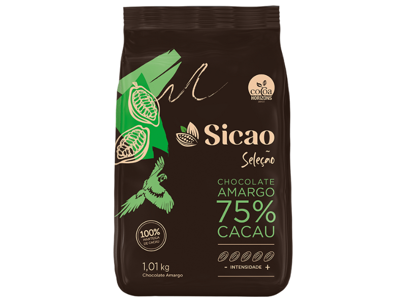 Chocolate Sicao Seleção Gotas Amargo 75% 1,01kg