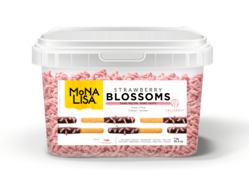 Blossoms Mona Lisa Callebaut Raspas de Chocolate Morango 1kg