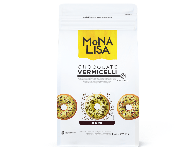 Vermicelli Mona Lisa Callebaut Chocolate Amargo 1kg