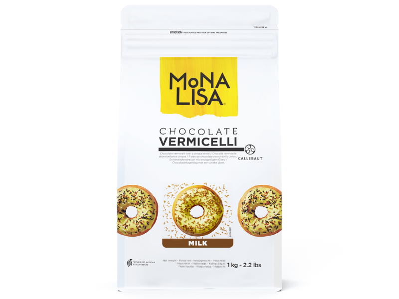 Vermicelli Mona Lisa Callebaut Chocolate ao Leite 1kg