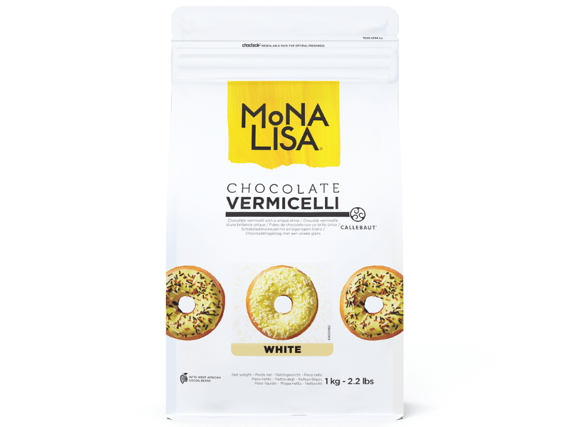 Vermicelli Mona Lisa Callebaut Chocolate Branco 1kg