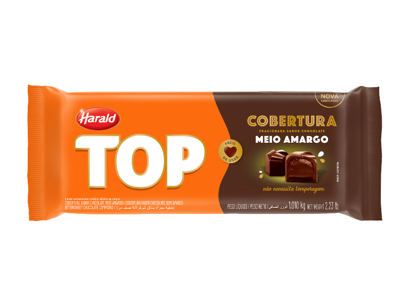 Cobertura Harald Top Chocolate Meio Amargo 1,010kg