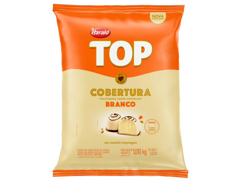 Cobertura Harald Top Gotas Chocolate Branco 1,010kg 