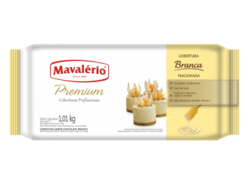 Cobertura Mavalério Premium Chocolate Branco 1,01kg 