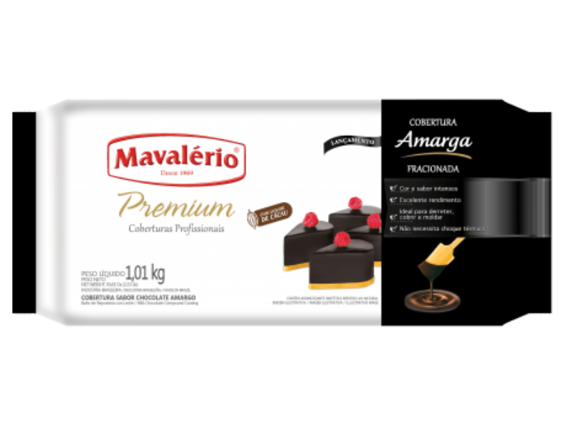  Cobertura Mavalério Premium Chocolate Amargo 1,01kg