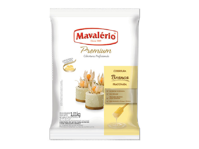 Cobertura Mavalério Gotas Chocolate Branco 1,01kg