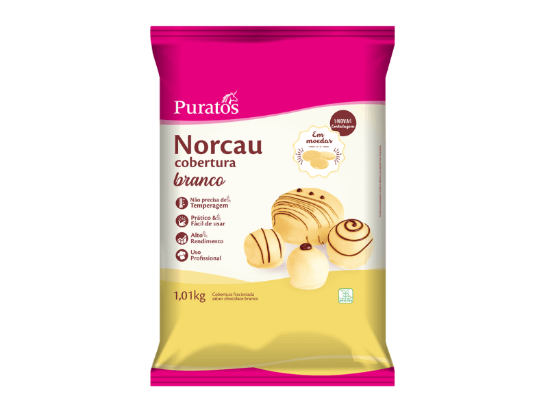 Cobertura Norcau Puratos Gotas Chocolate Branco 1,01kg